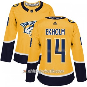 Dame Ishockey Nashville Predators Tröja Mattias Ekholm 14 Adidas 2017-2018 Guld Authentic